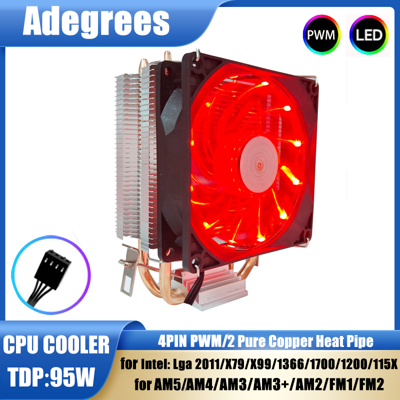 2 Heat-pipes CPU Cooler Tower  - Air Cooler Cpu review and price